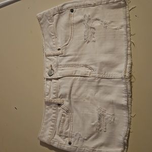 AE White Jean Skirt